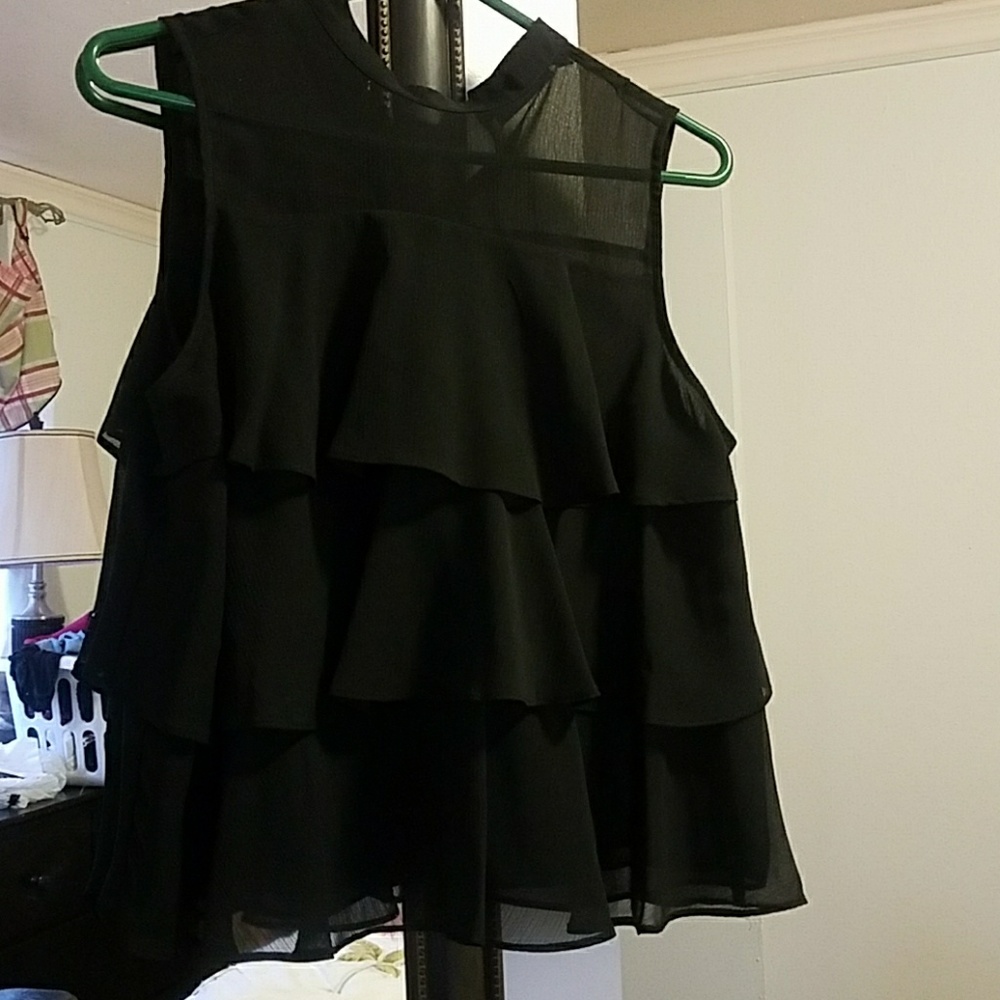layered sheer tank blouse